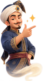 Tok Tahu pointing at you with a sparkle